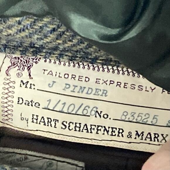 Vintage 60s HART SCHAFFNER & MARX Blazer Jacket Chest 47” Brown Herringbone Wool - Picture 7 of 16